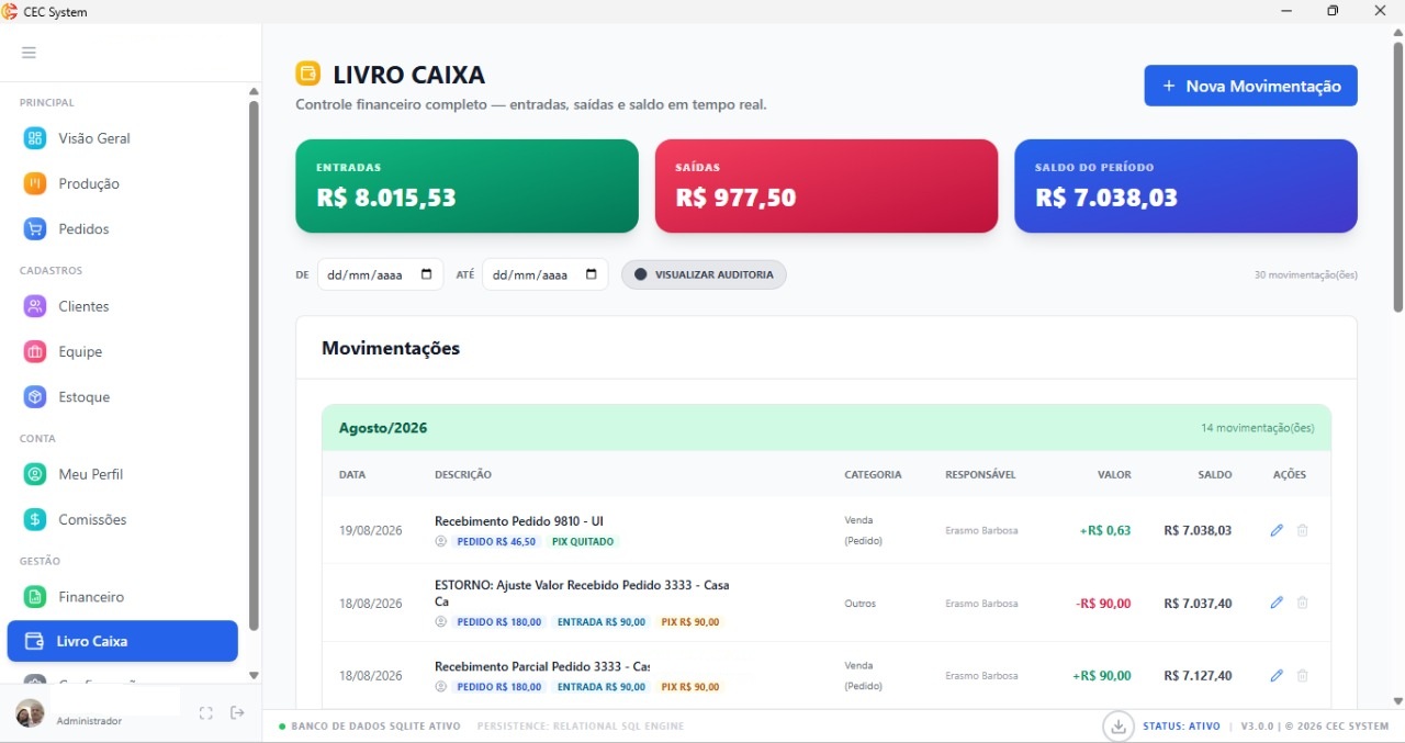Livro Caixa e contas a pagar